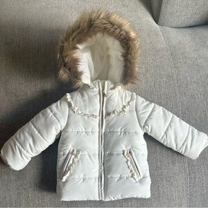 Girls Puffer Jacket with Faux Fur